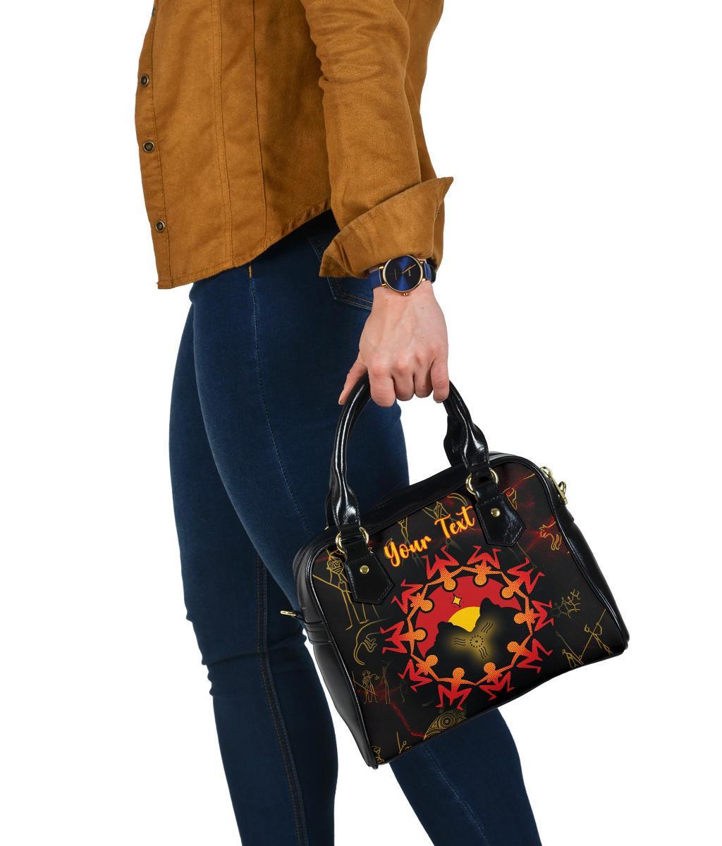 [Custom] Aboriginal Shoulder Handbag - Australia Map and Indigenous Flag - Vibe Hoodie