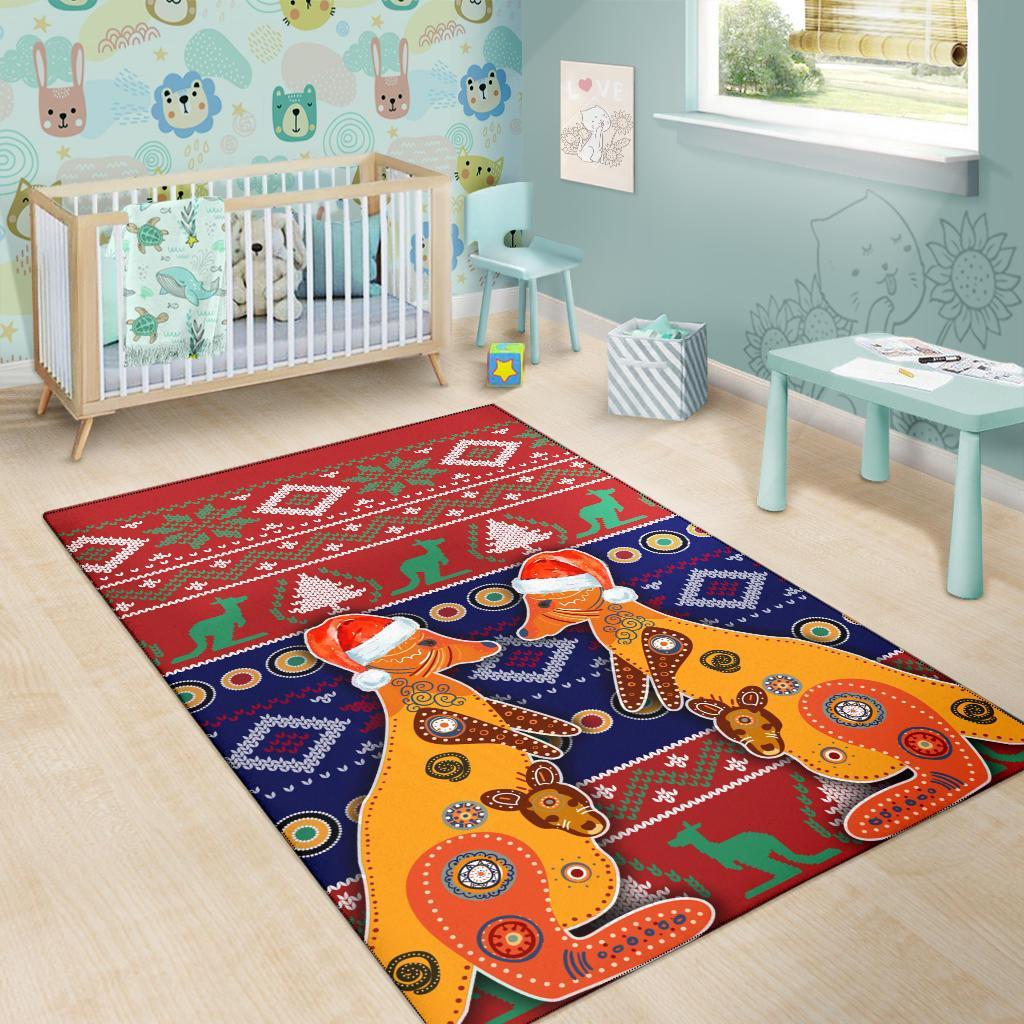 christmas-area-rug-mother-kangaroo-in-christmas