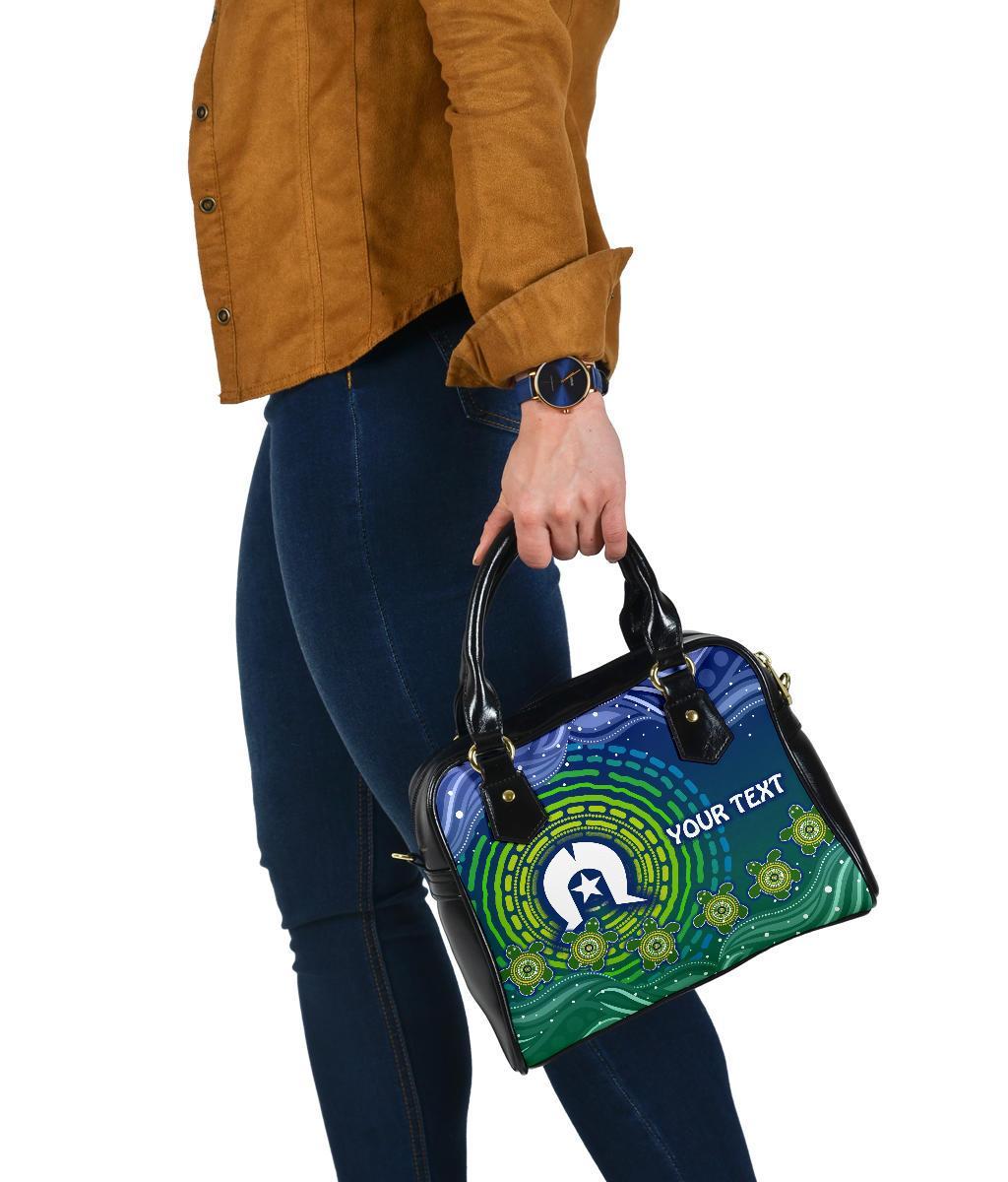 [Custom Text] Torres Strait Islanders Shoulder Handbag- Aboriginal Turtle - Vibe Hoodie