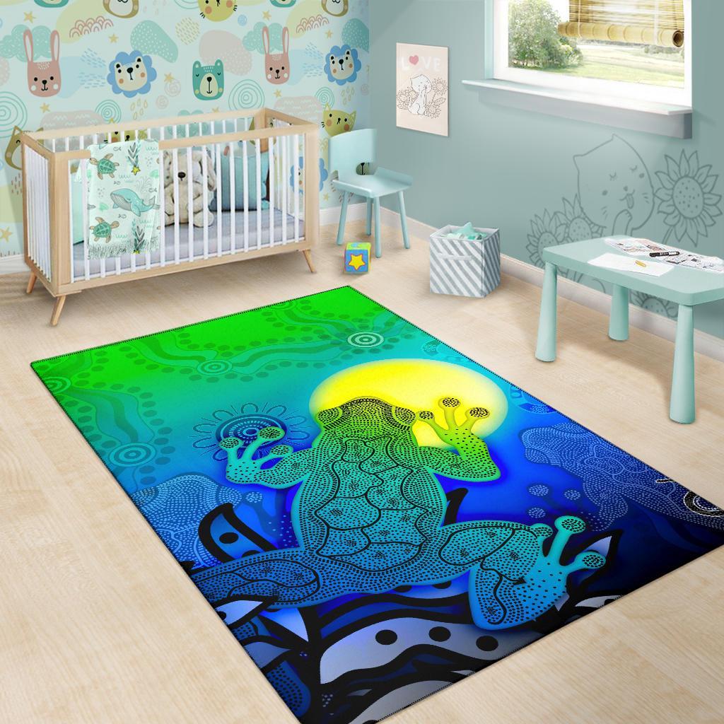 aboriginal-area-rug-indigenous-frog-blue