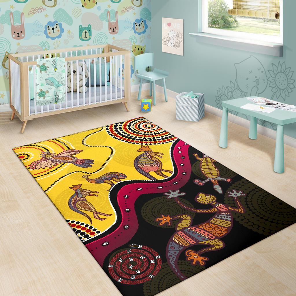 aboriginal-area-rug-indigenous-animals-life-art