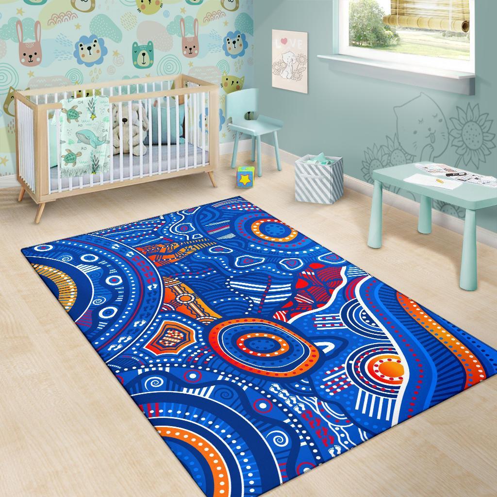 aboriginal-area-rug-indigenous-footprint-patterns-blue-color