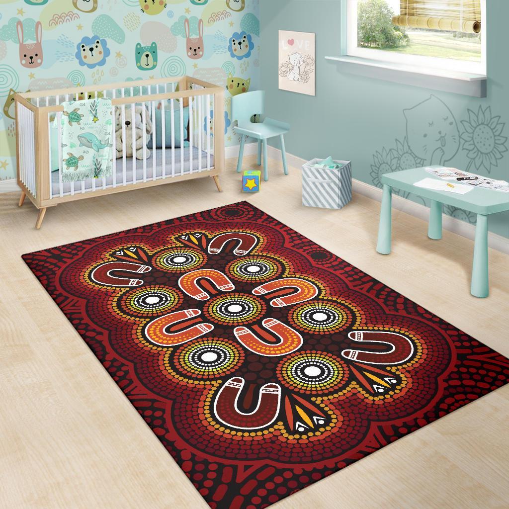 aboriginal-area-rug-aboriginal-dot-painting-flowers-style