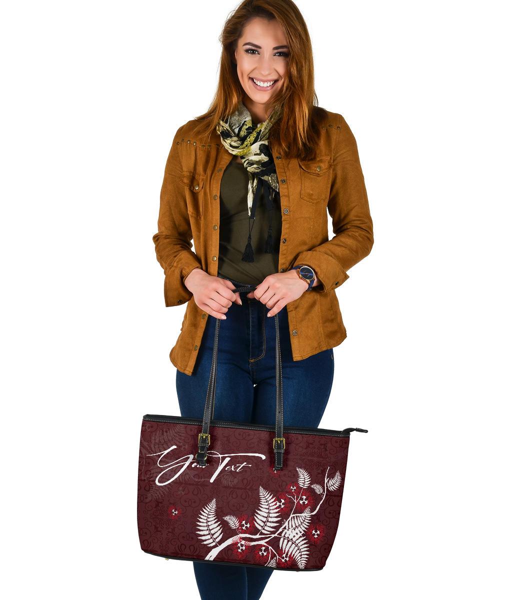 signature-custom-pohutukawa-silver-fern-leather-tote-bag-red