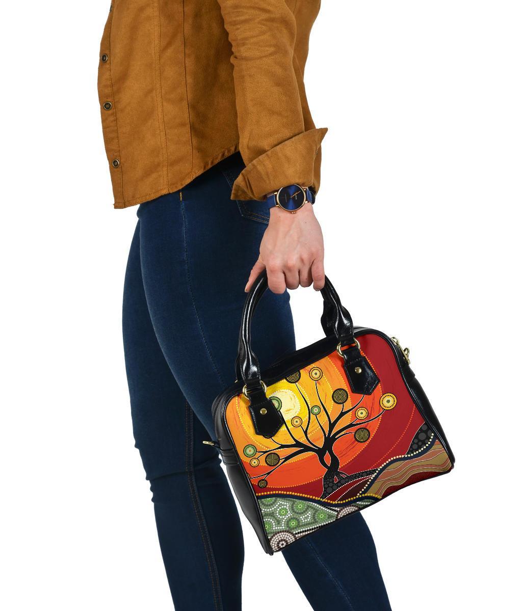 Shoulder Handbag - Australian Aboriginal Tree - Vibe Hoodie