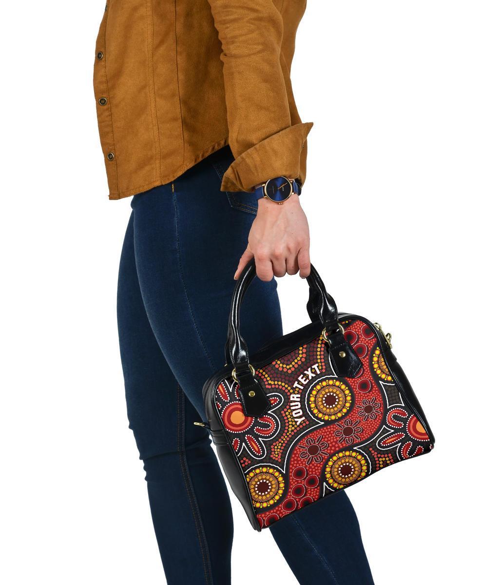 [Custom] Aboriginal Shoulder Handbag - Indigenous Circle Dot Painting Style- - Vibe Hoodie