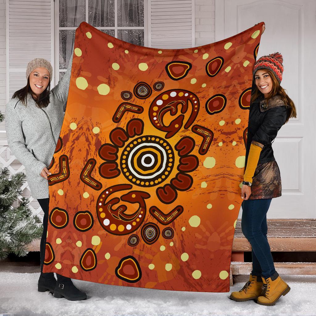 aboriginal-premium-blanket-baby-kangaroo-and-dot-painting-patterns