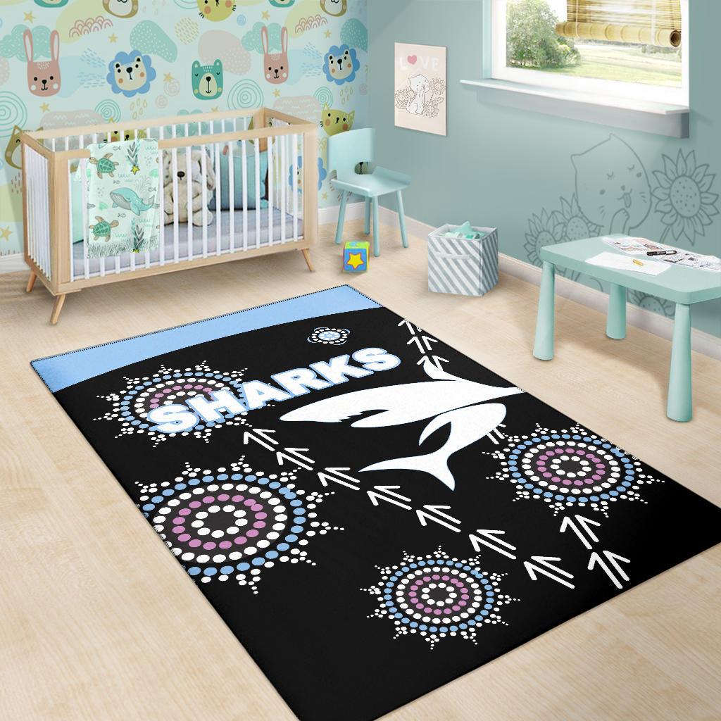 cronulla-area-rug-sharks-simple-indigenous-black