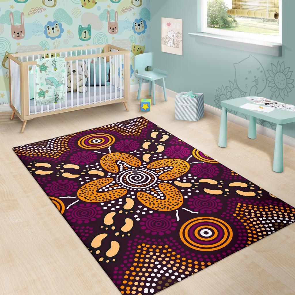 aboriginal-area-rug-flowers-dot-panting-art