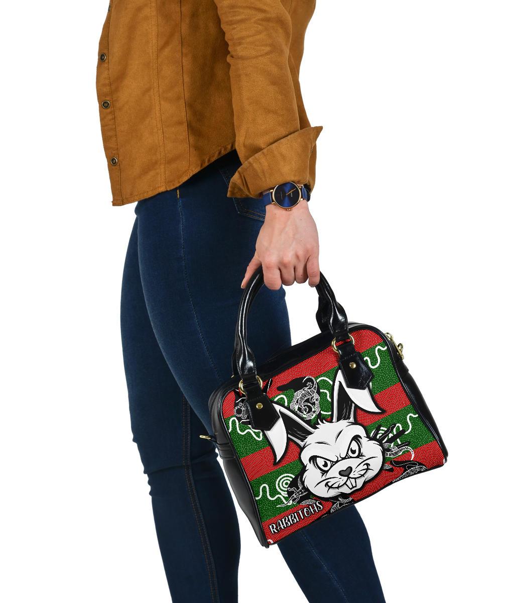 Rabbitohs Indigenous Shoulder Handbag Rabbit Head - Vibe Hoodie