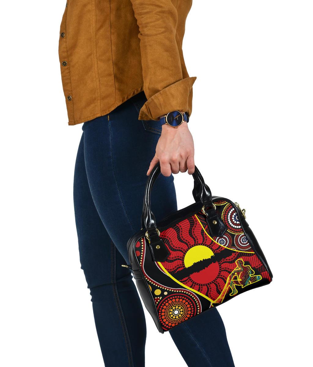 Shoulder Handbag - Australia Aboriginal Dots With Didgeridoo - Vibe Hoodie