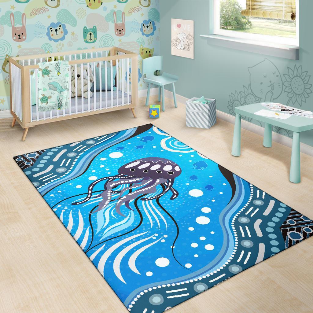 area-rug-aboriginal-dot-art-painting-depicting-jellyfish