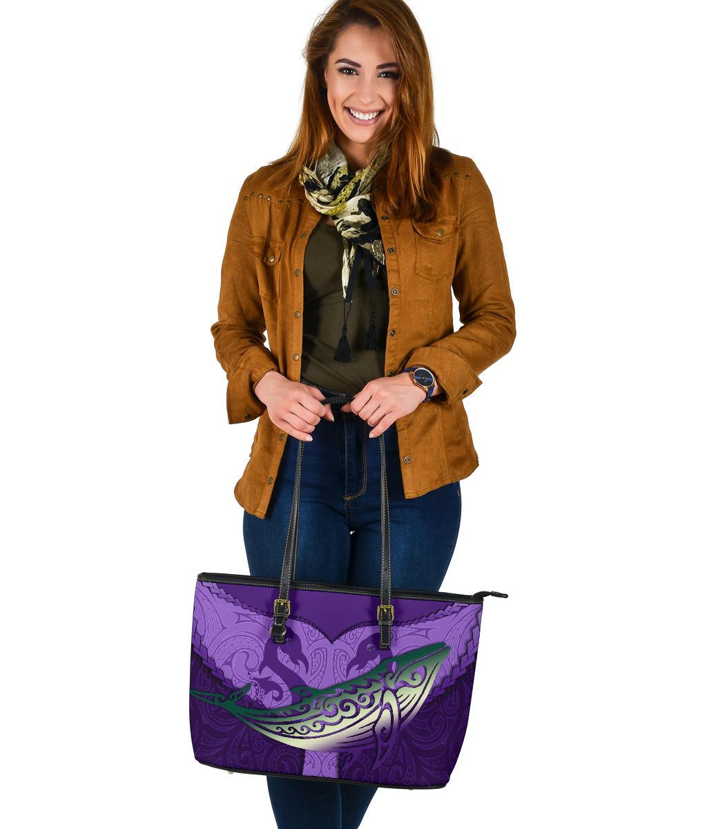 maori-manaia-whales-gods-of-the-sea-leather-tote-bag-purple