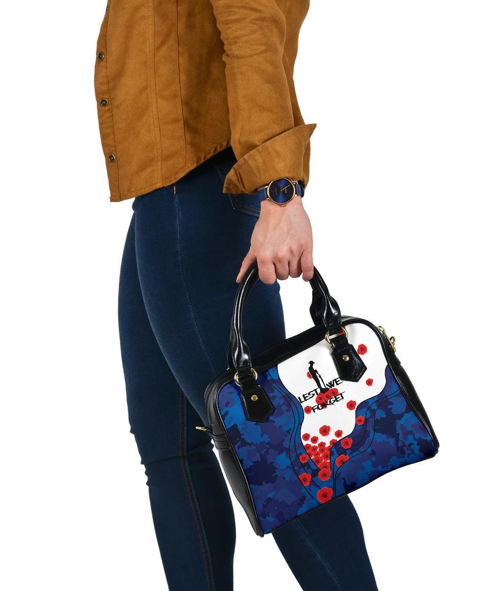 Anzac Lest We Forget Shoulder Handbag - Australian Flag Blue - - Vibe Hoodie