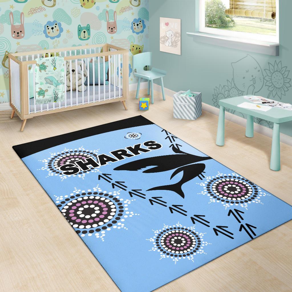 cronulla-area-rug-sharks-simple-indigenous-blue