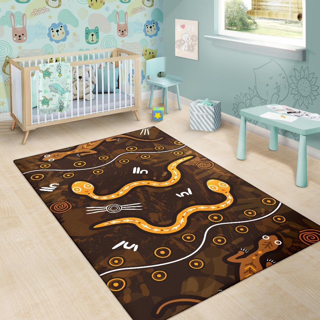 aboriginal-area-rug-indigenous-snake-hand-brown-color