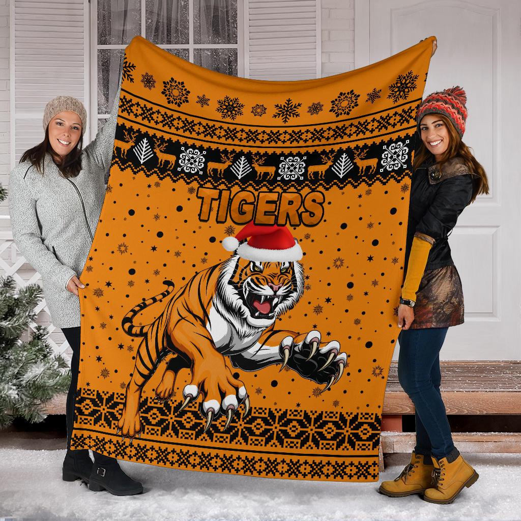 wests-christmas-premium-blanket-tigers-unique-vibes-orange