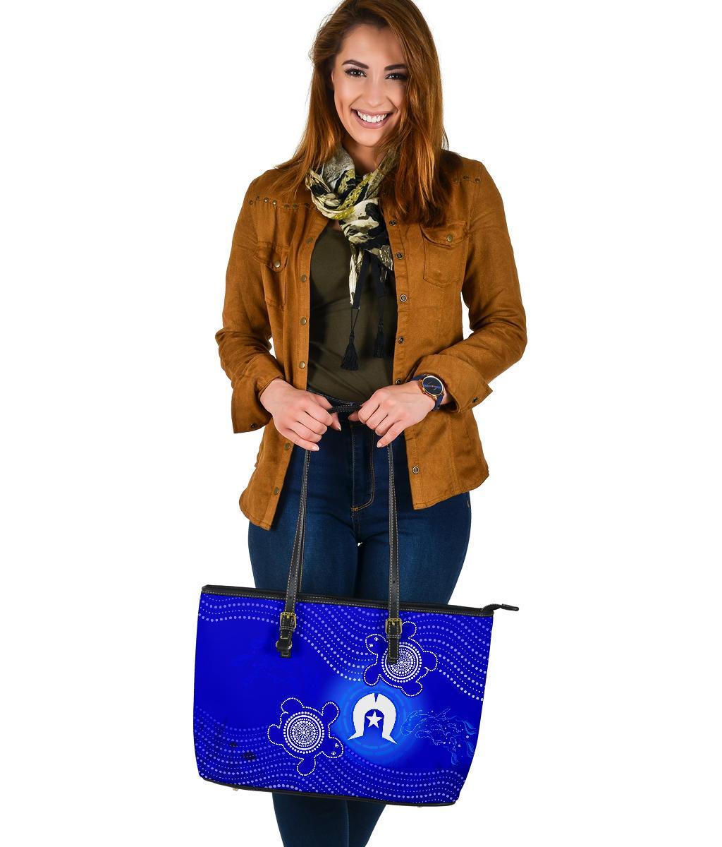 torres-strait-islanders-large-leather-tote-bag-torres-symbol-with-turtle