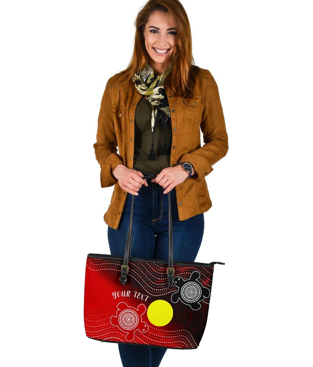 custom-aboriginal-leather-tote-bag-indigenous-circle-dot-painting-style