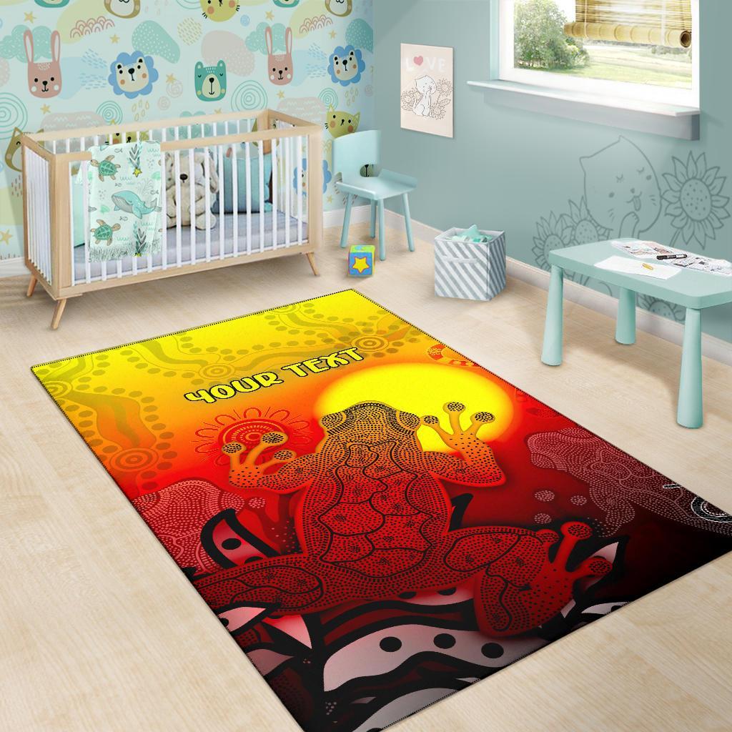 customaboriginal-area-rug-indigenous-frog-red