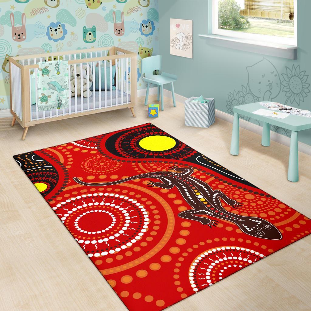 aboriginal-area-rug-australia-lizard-dot-painting-art