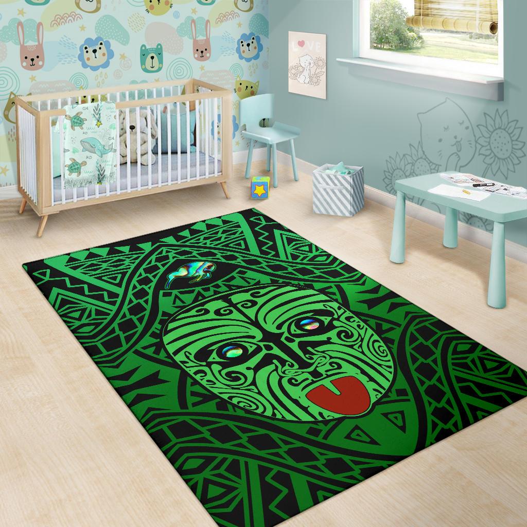 integrity-maori-ta-moko-area-rug-kiwi-and-paua-green