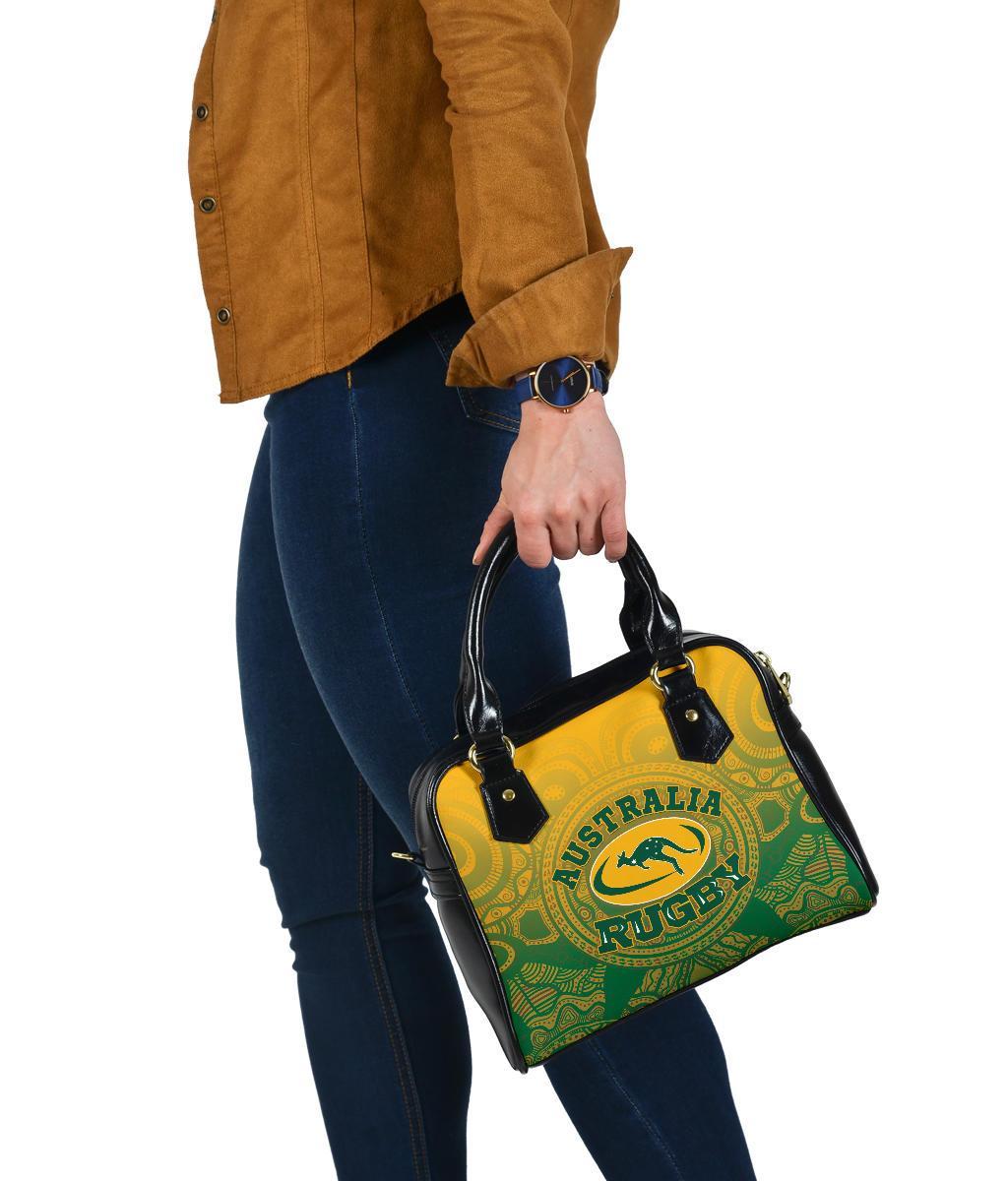 Aboriginal Shoulder Handbag, Australia Rugby and Coat Of Arms Ver02- - Vibe Hoodie