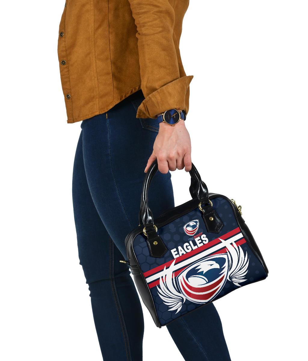 USA Rugby Shoulder Handbag Eagles Simple Style - Full Navy - Vibe Hoodie