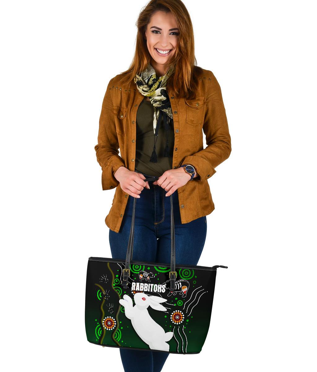 rabbitohs-large-leather-tote-bag-simple-indigenous