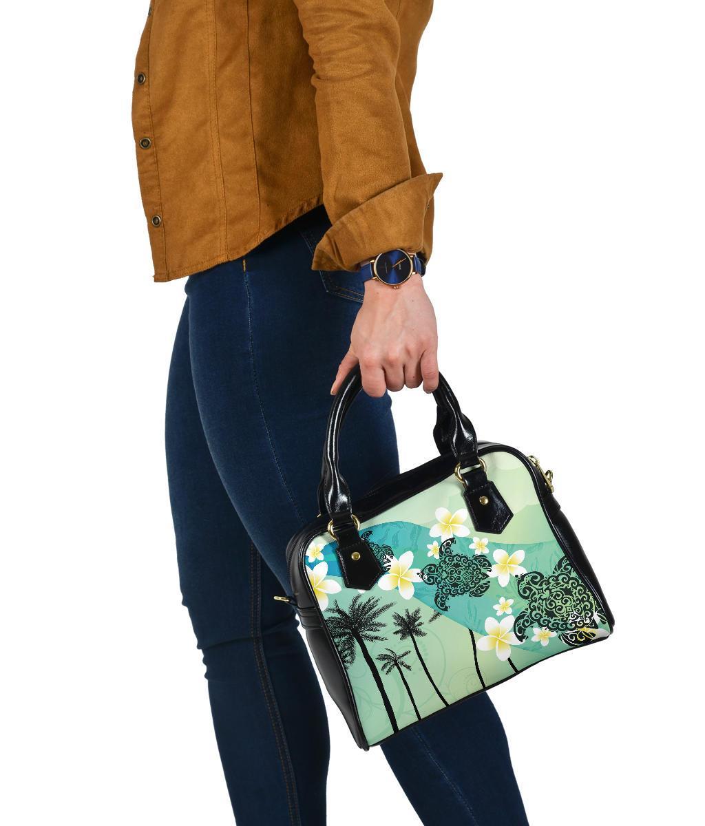 Plumeria Sea Turtle Shoulder Handbag - Vibe Hoodie