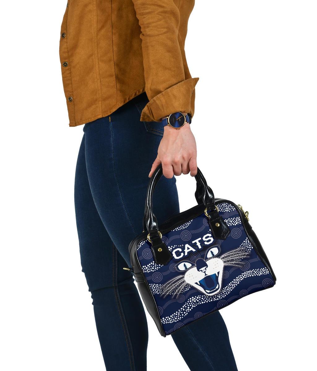 Geelong Shoulder Handbag Cats Indigenous - Navy - Vibe Hoodie