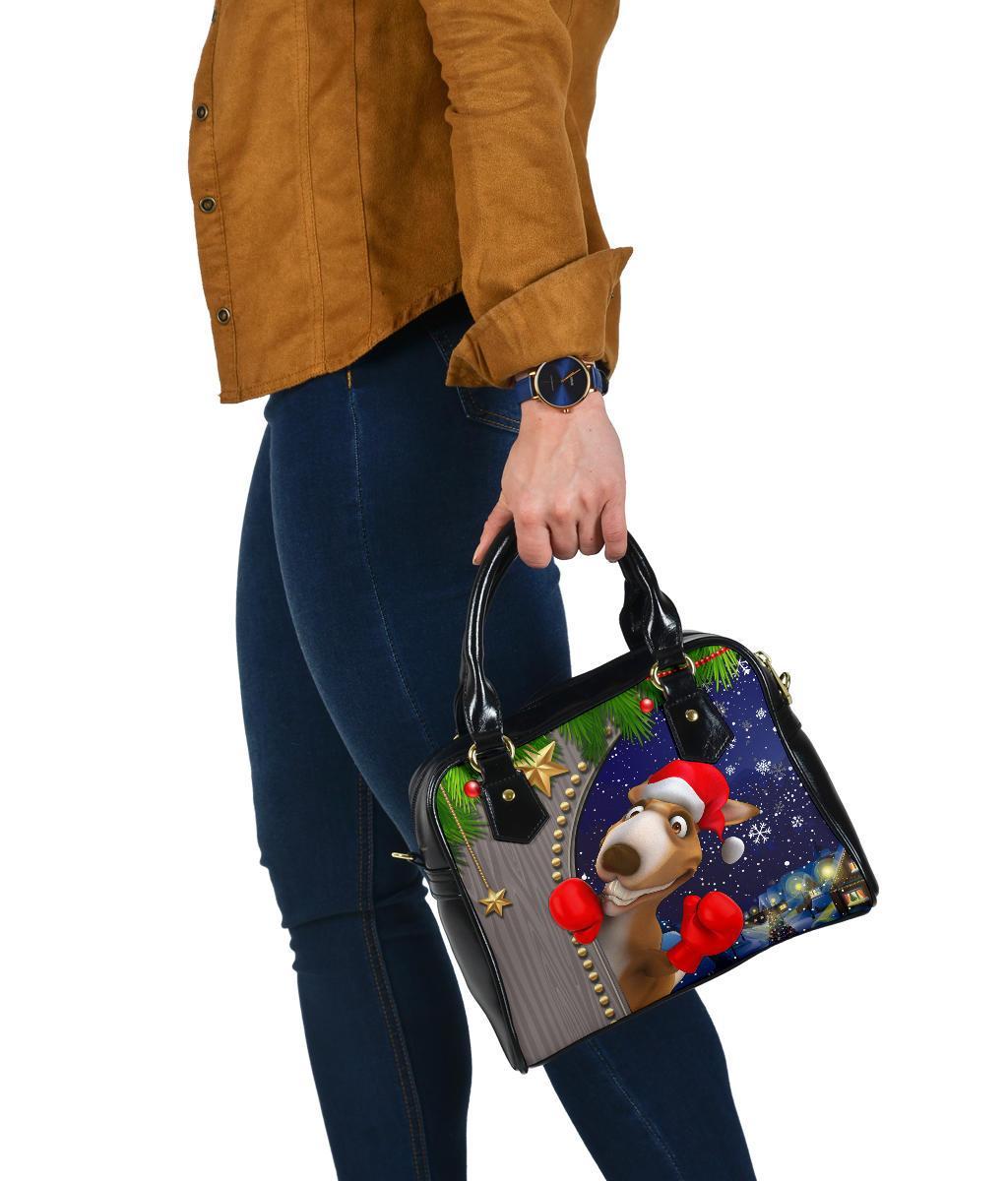 Christmas  Shoulder Handbag - Funny Kangaroo Christmas- - Vibe Hoodie