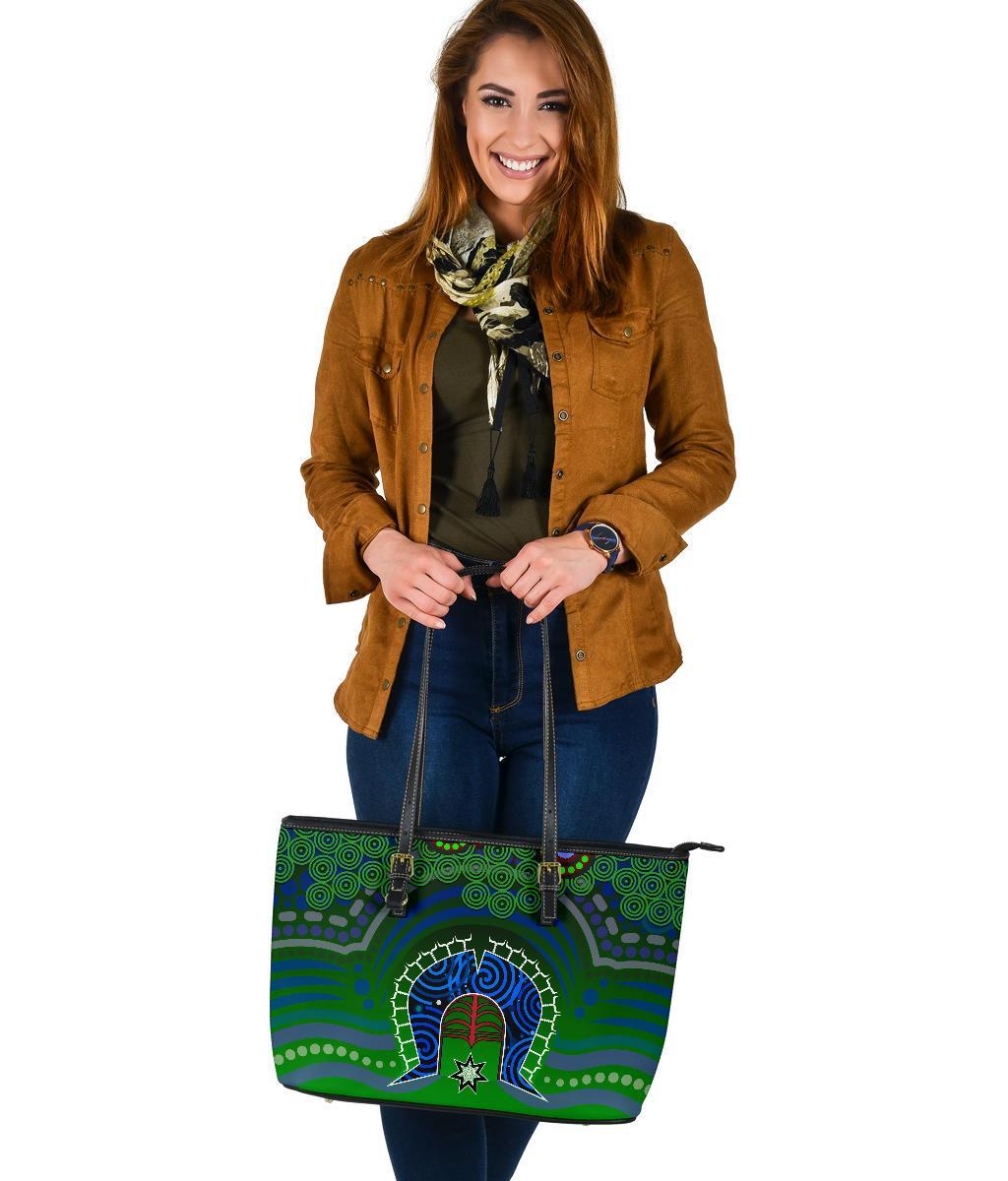 torres-strait-large-leather-tote-bag-dhari-and-dot-patterns