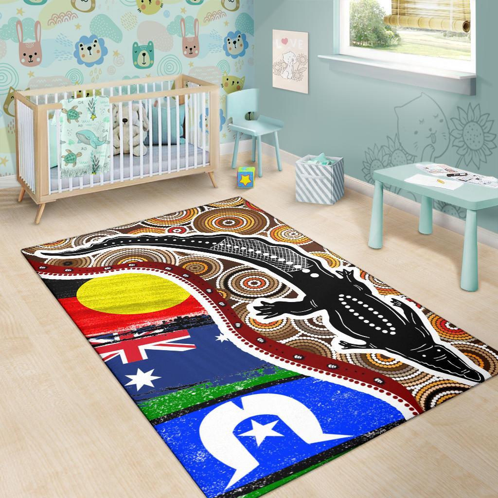 area-rug-australian-aboriginal-crocodile-with-naidoc-flags