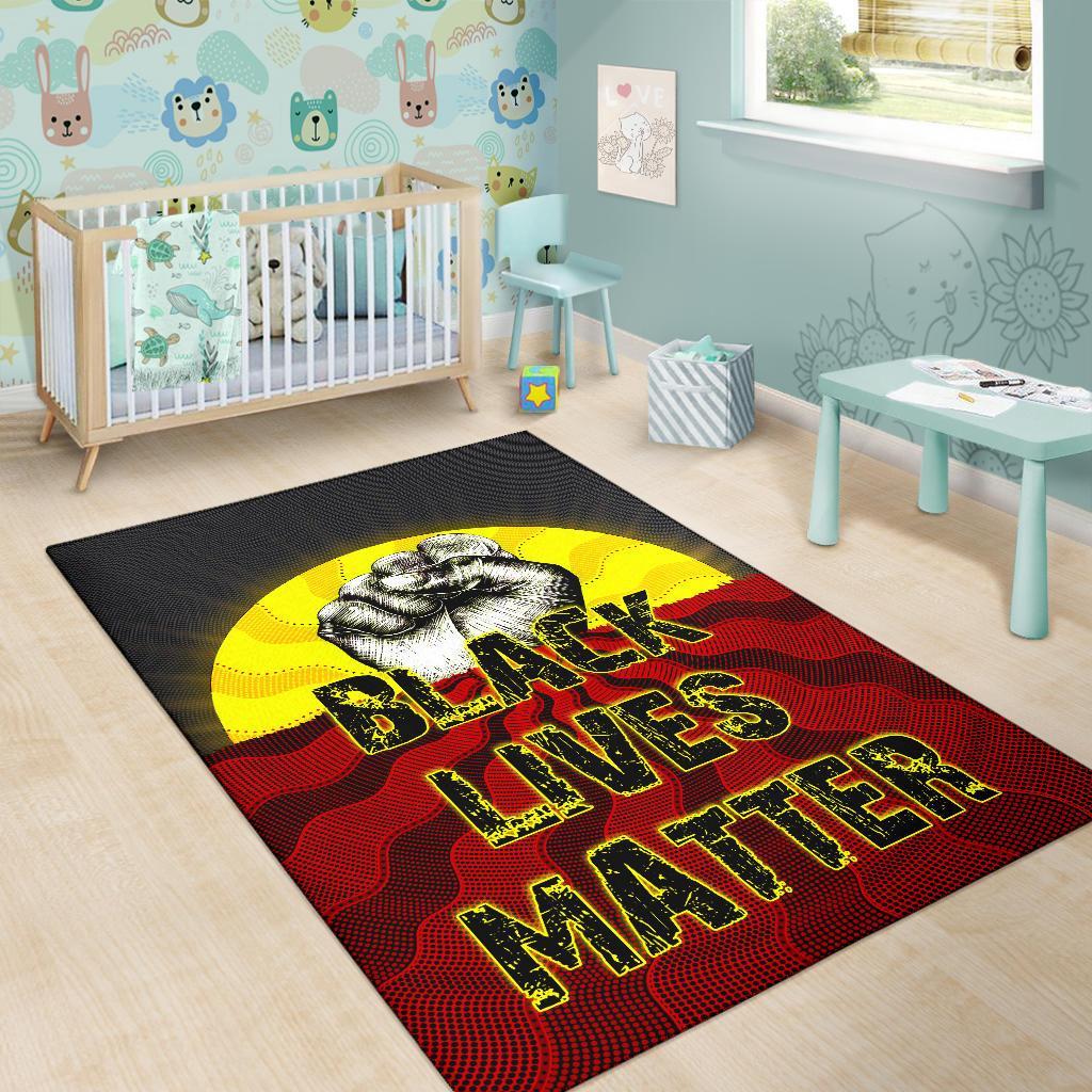 area-rug-aboriginal-black-lives-matter-sun-dot-painting