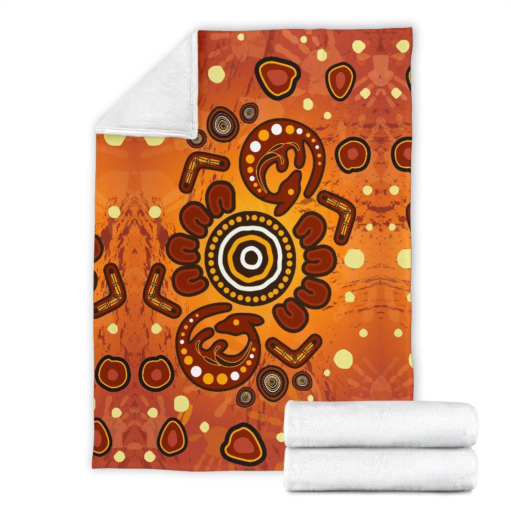 aboriginal-premium-blanket-baby-kangaroo-and-dot-painting-patterns