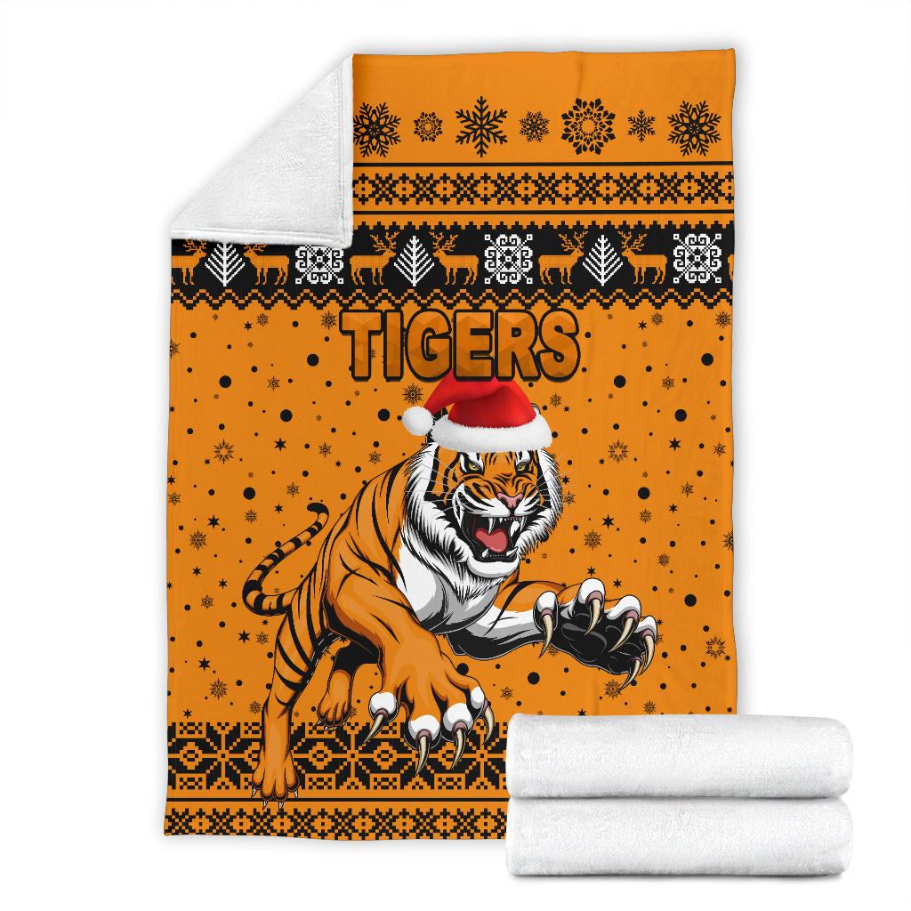 wests-christmas-premium-blanket-tigers-unique-vibes-orange