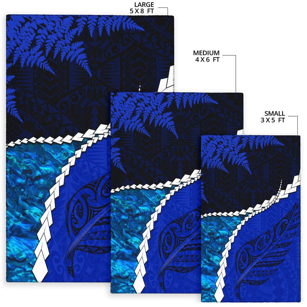 paua-shell-maori-silver-fern-area-rug-cobalt