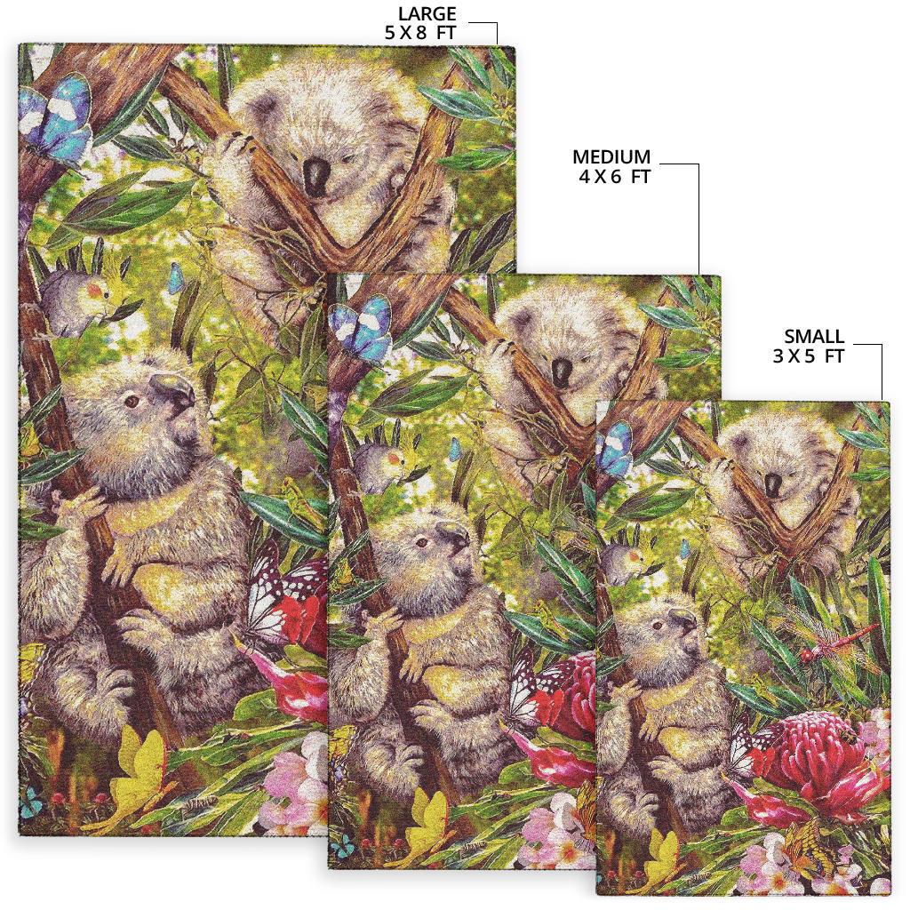 koala-area-rug-3d-koala-with-waratah-flower-rug