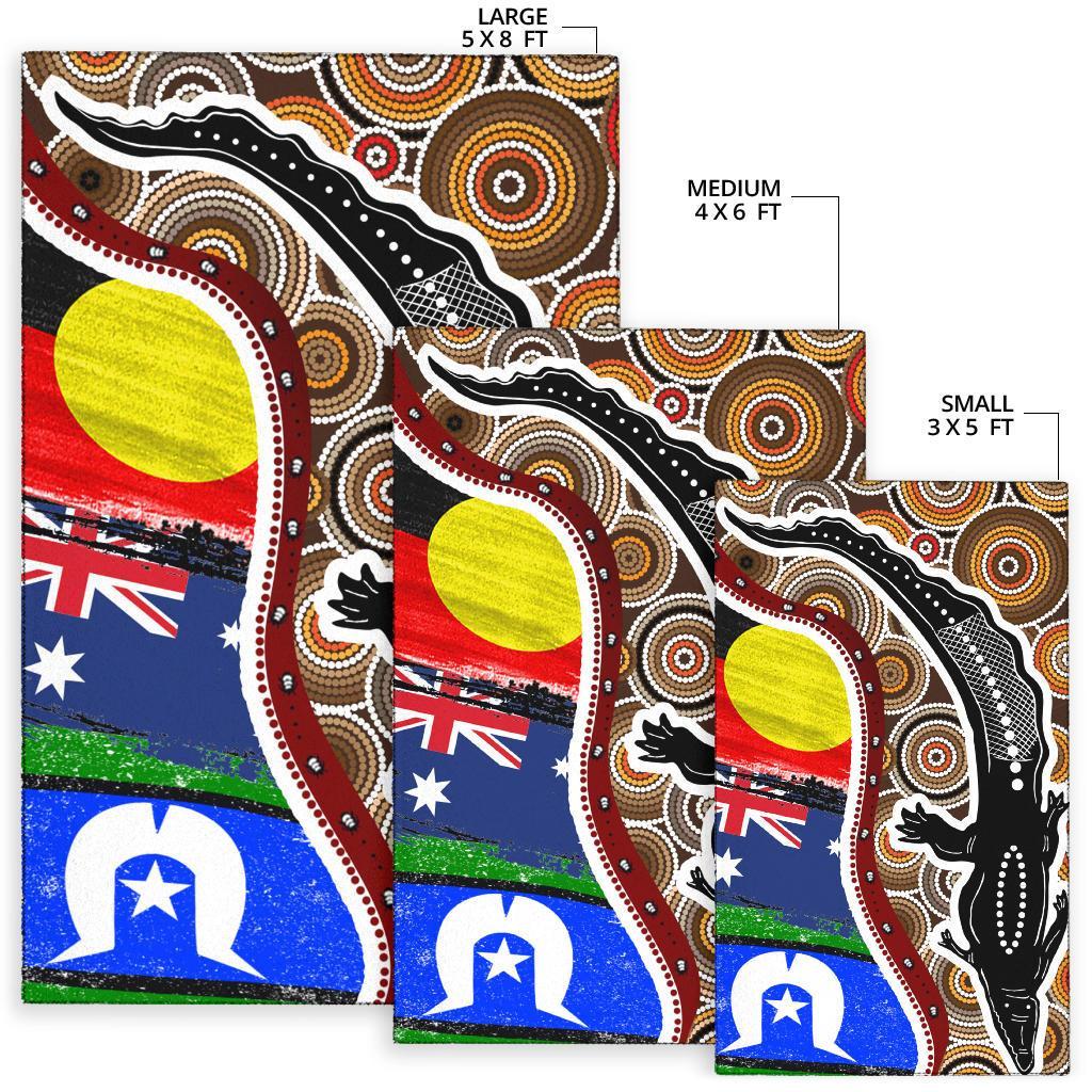 area-rug-australian-aboriginal-crocodile-with-naidoc-flags