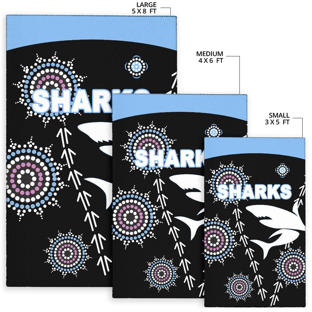 cronulla-area-rug-sharks-simple-indigenous-black