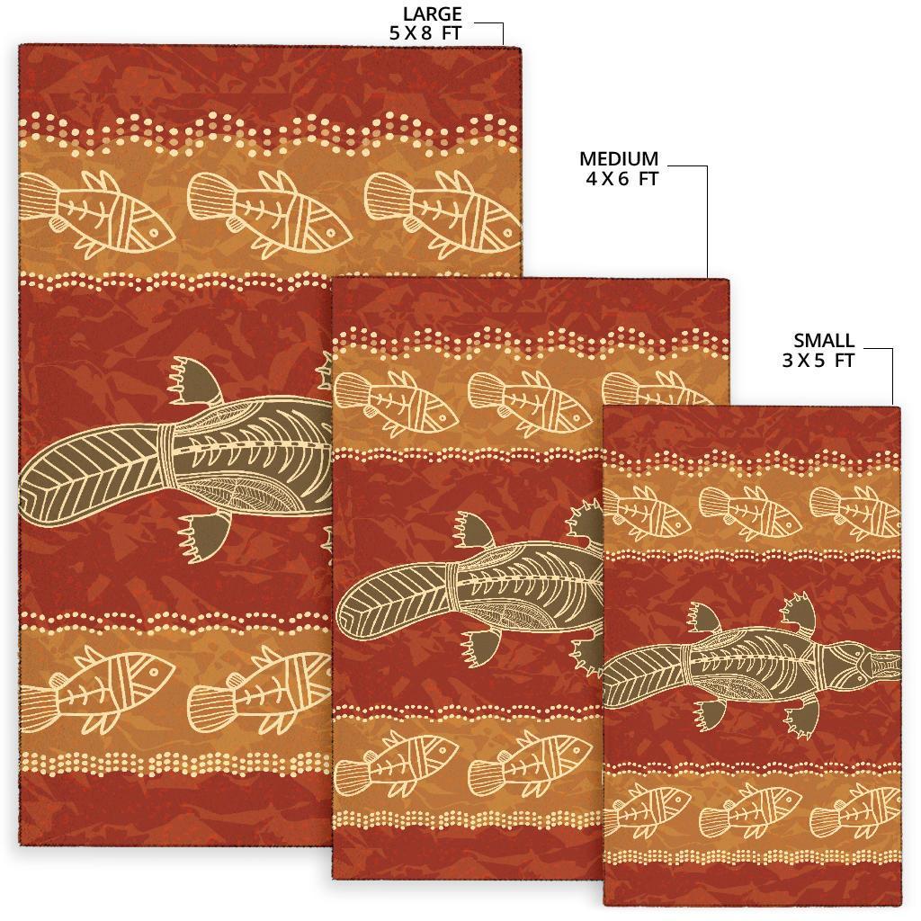 area-rug-aboriginal-dot-art-painting-with-platypus-and-fish