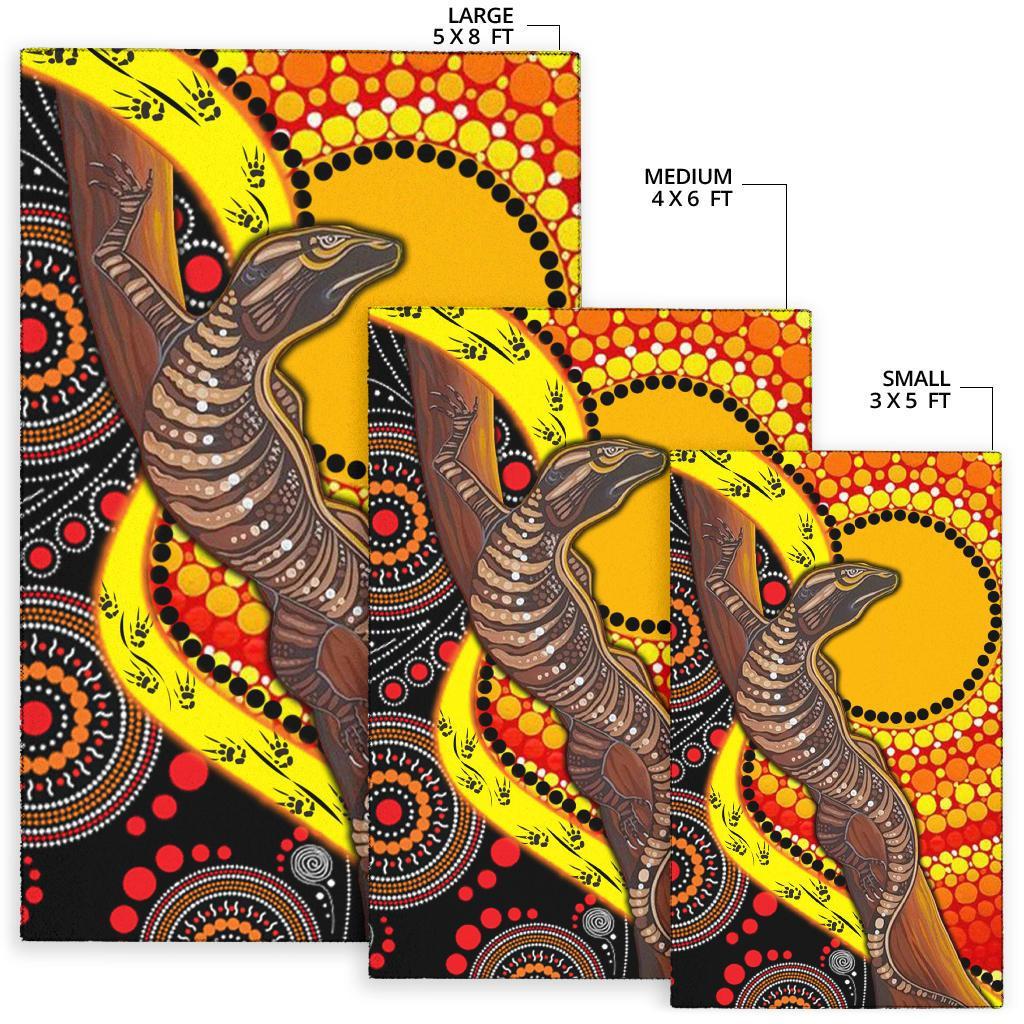 area-rug-australian-aboriginal-dot-painting-sun-and-lizard