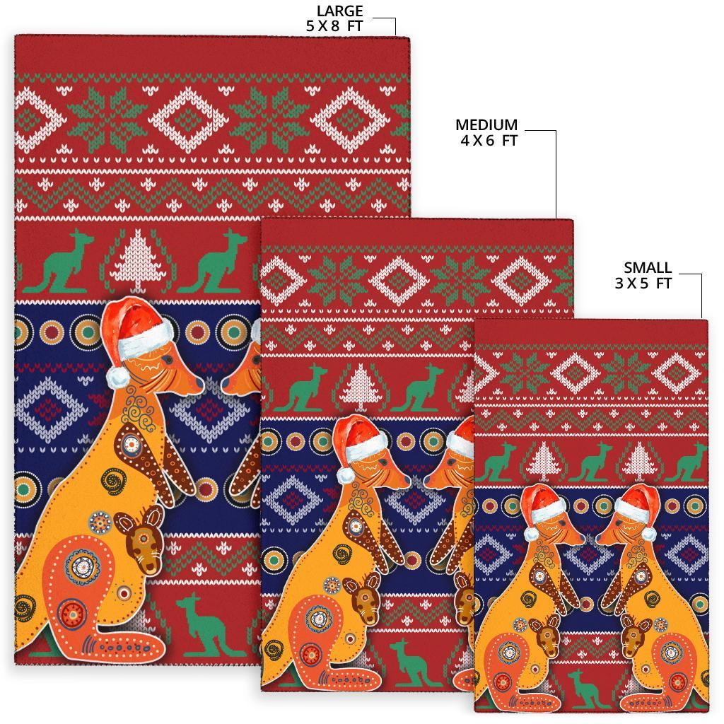 christmas-area-rug-mother-kangaroo-in-christmas