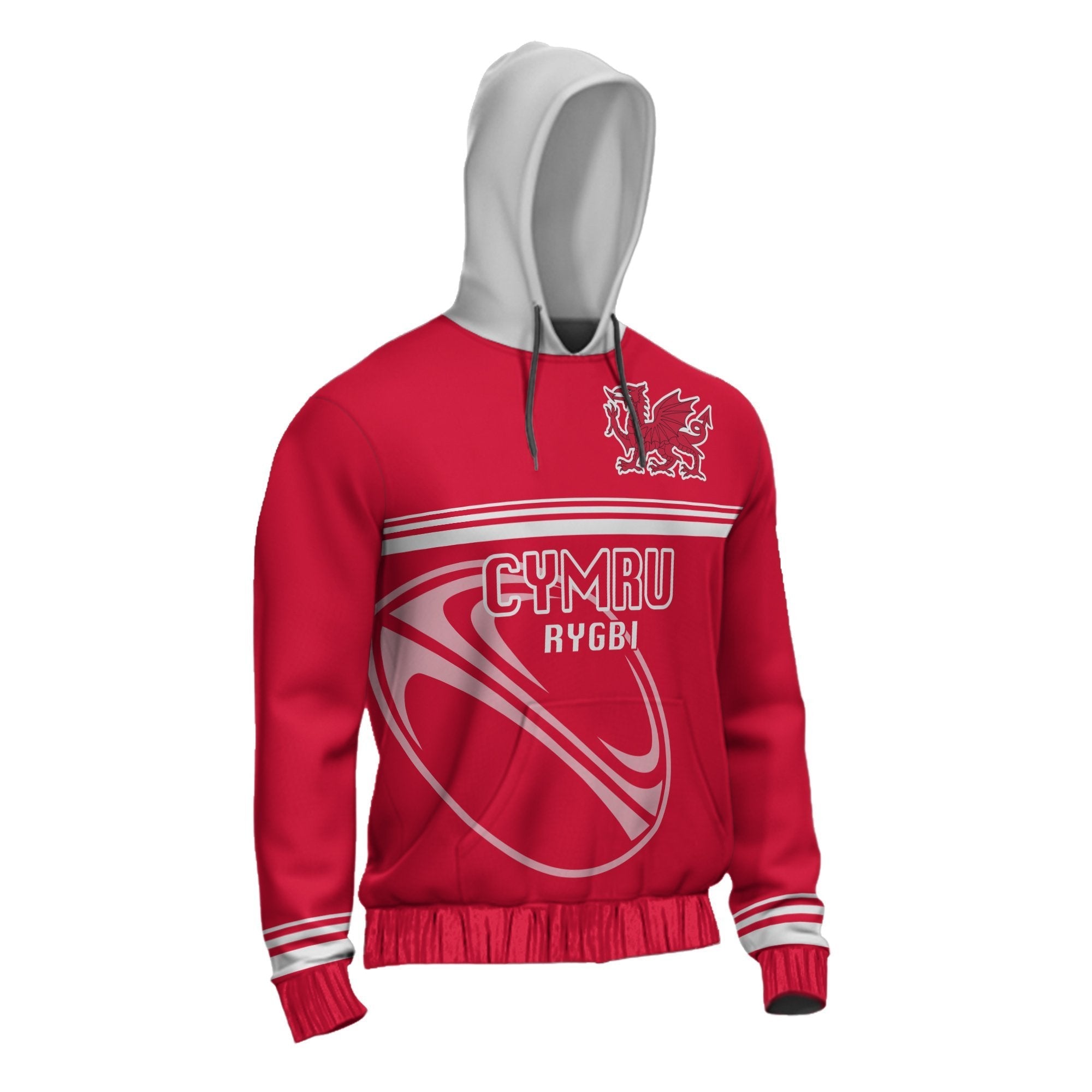 Wales Rugby Hoodie - Horizontal Style