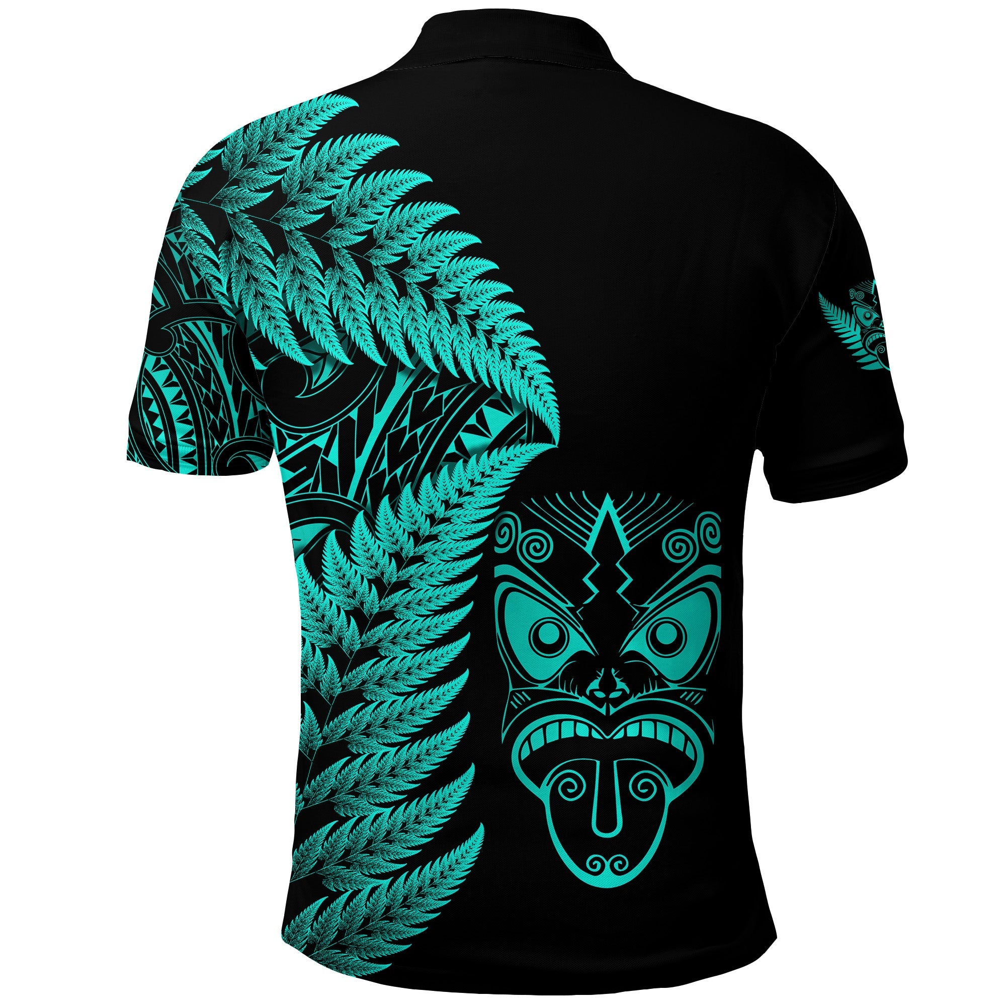 new-zealand-haka-rugby-maori-polo-shirt-silver-fern-vibes-turquoise