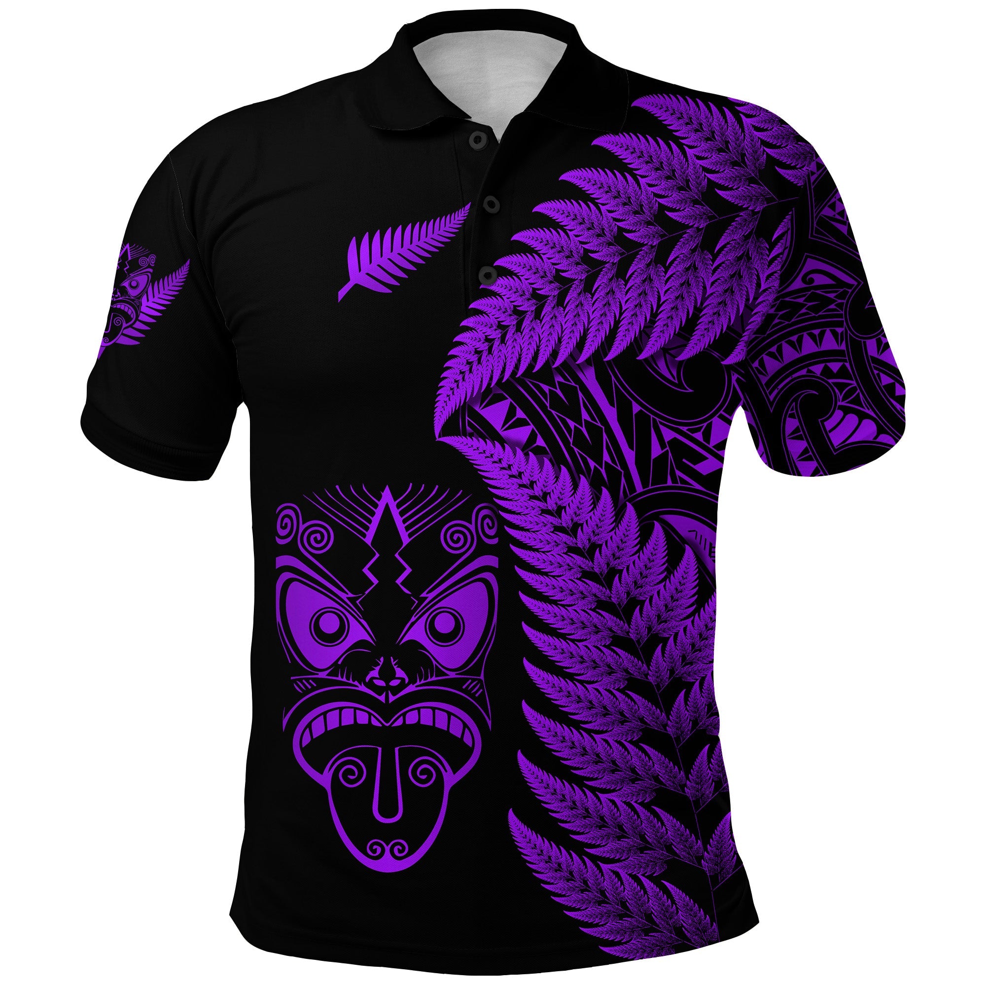 new-zealand-haka-rugby-maori-polo-shirt-silver-fern-vibes-purple