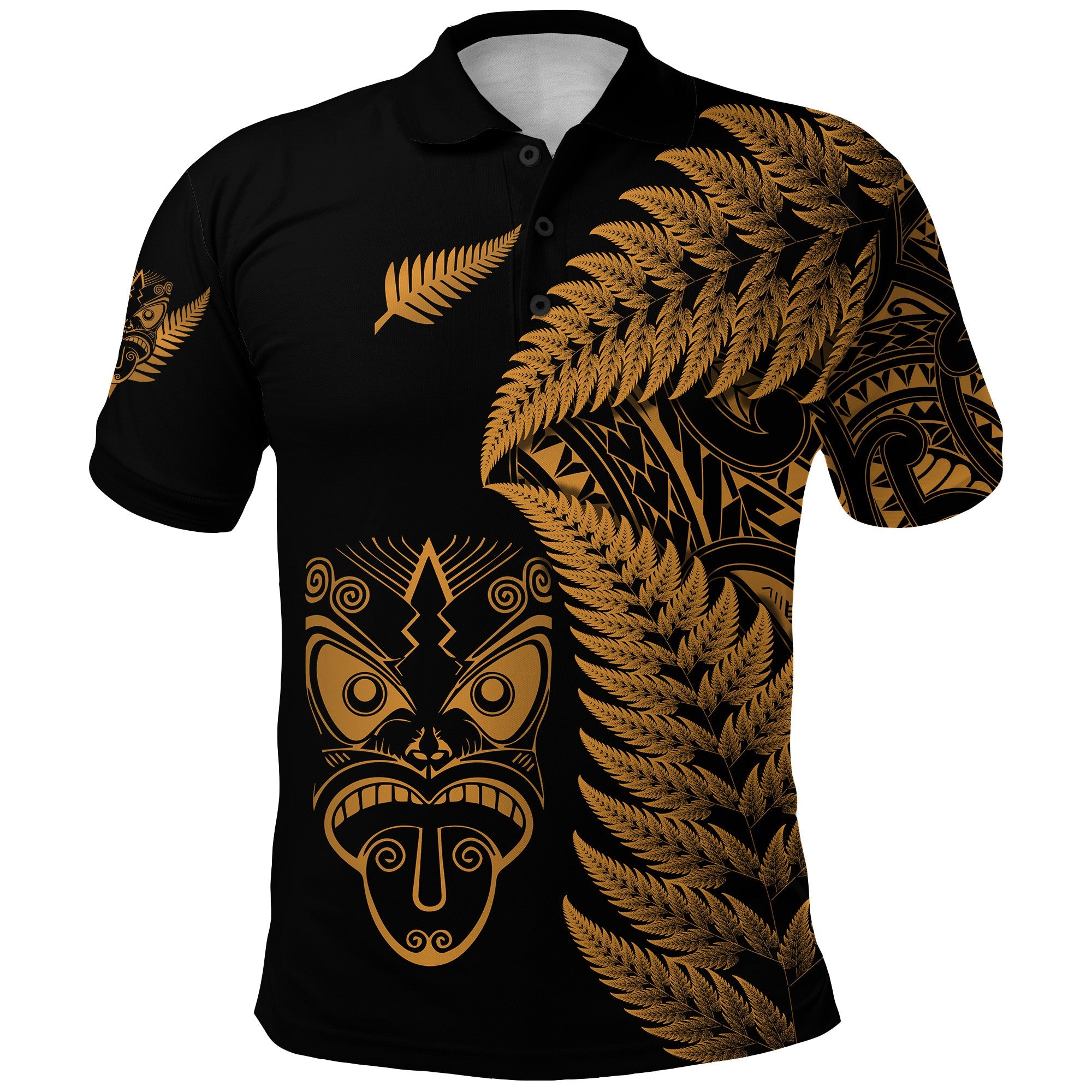 new-zealand-haka-rugby-maori-polo-shirt-silver-fern-vibes-gold