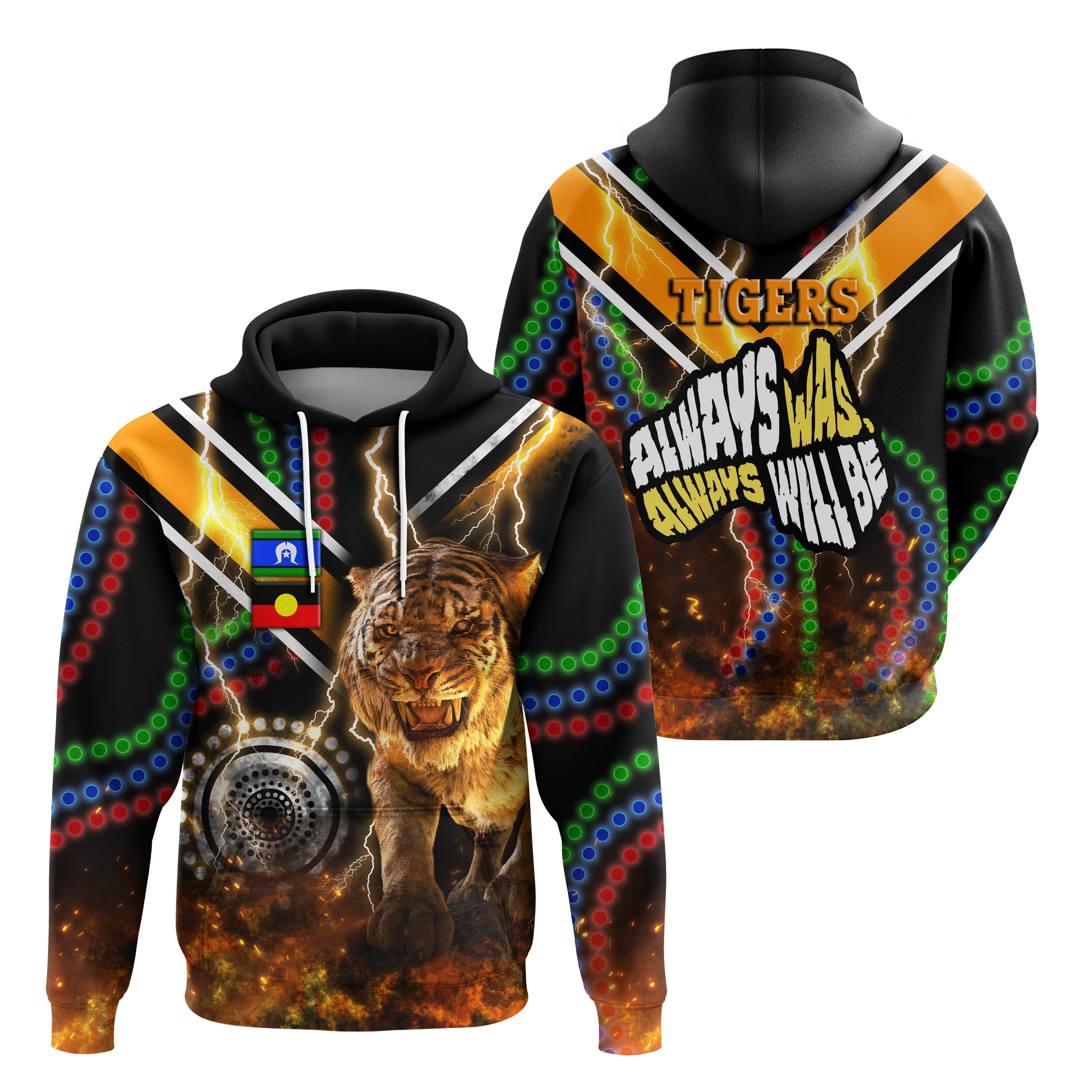 Wests Tigers Naidoc Week Hoodie Version Aboriginal Tiger 3D LT16