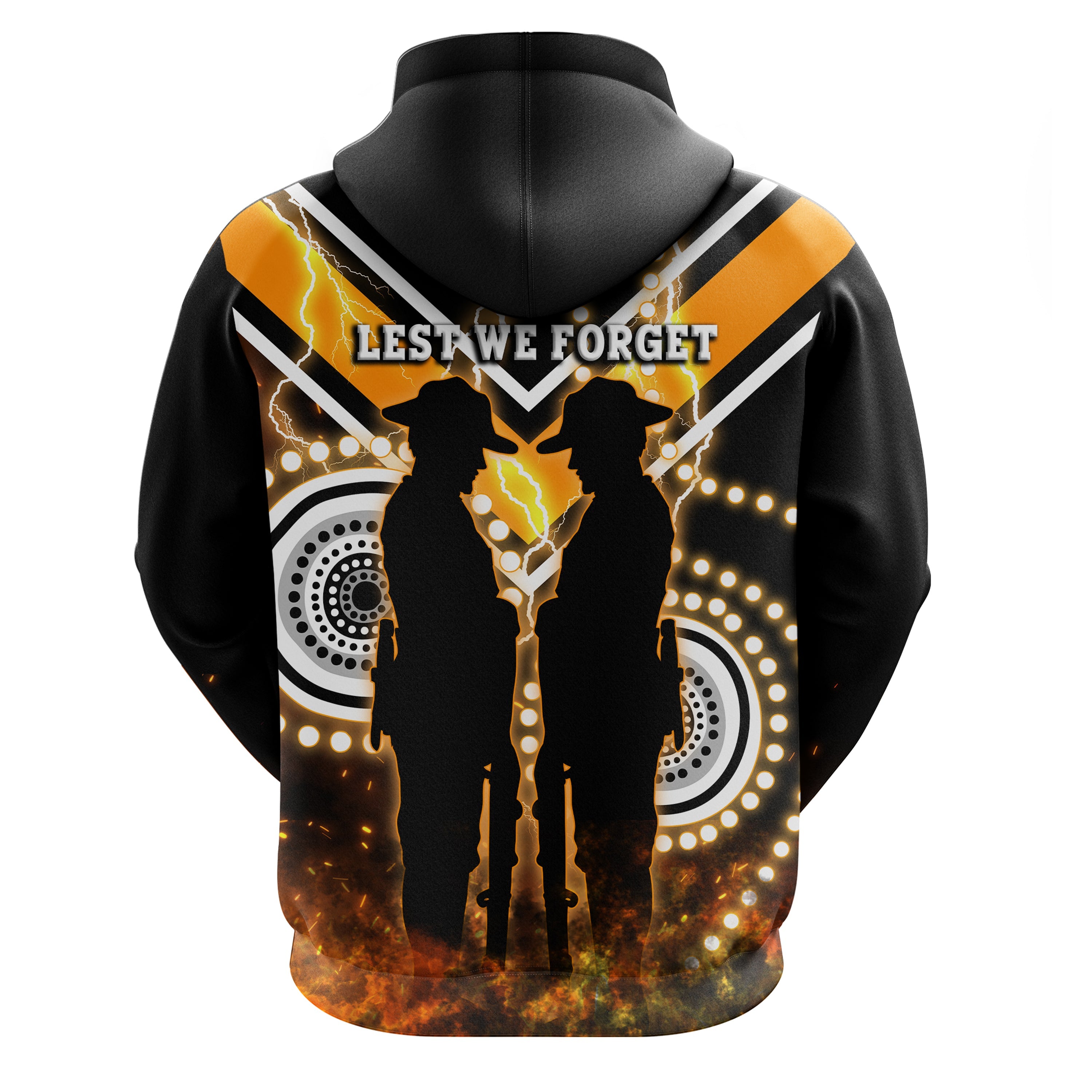 Wests Tigers Anzac Day Hoodie Version Aboriginal Tiger 3D LT16